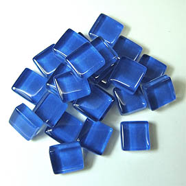 Softglasmosaik 10x10x4mm blau 200gr